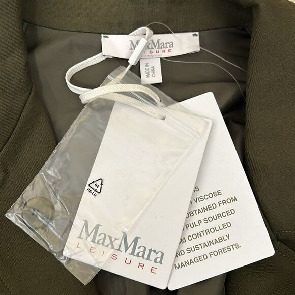 NWT MaxMara Leisure Cluny Viscose Jersey Blazer in Olive Green $425 size XXL - Picture 12 of 14